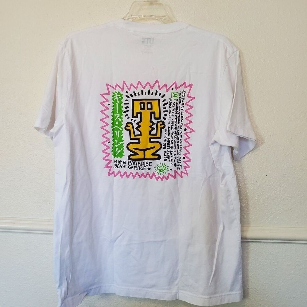 Uniqlo UT Keith Haring Paradise Garage 1984 Graphic Pocket T-Shirt Mens L White